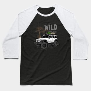 Wild Explorer Jeep - Adventure White Jeep Wild Explore for Outdoor enthusiasts Baseball T-Shirt